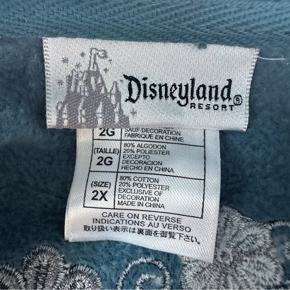 Disney Minnie Mouse‎ Embroidered Zip Jacket 2X Blue Fleece Y2K Disneycore - Picture 6 of 8